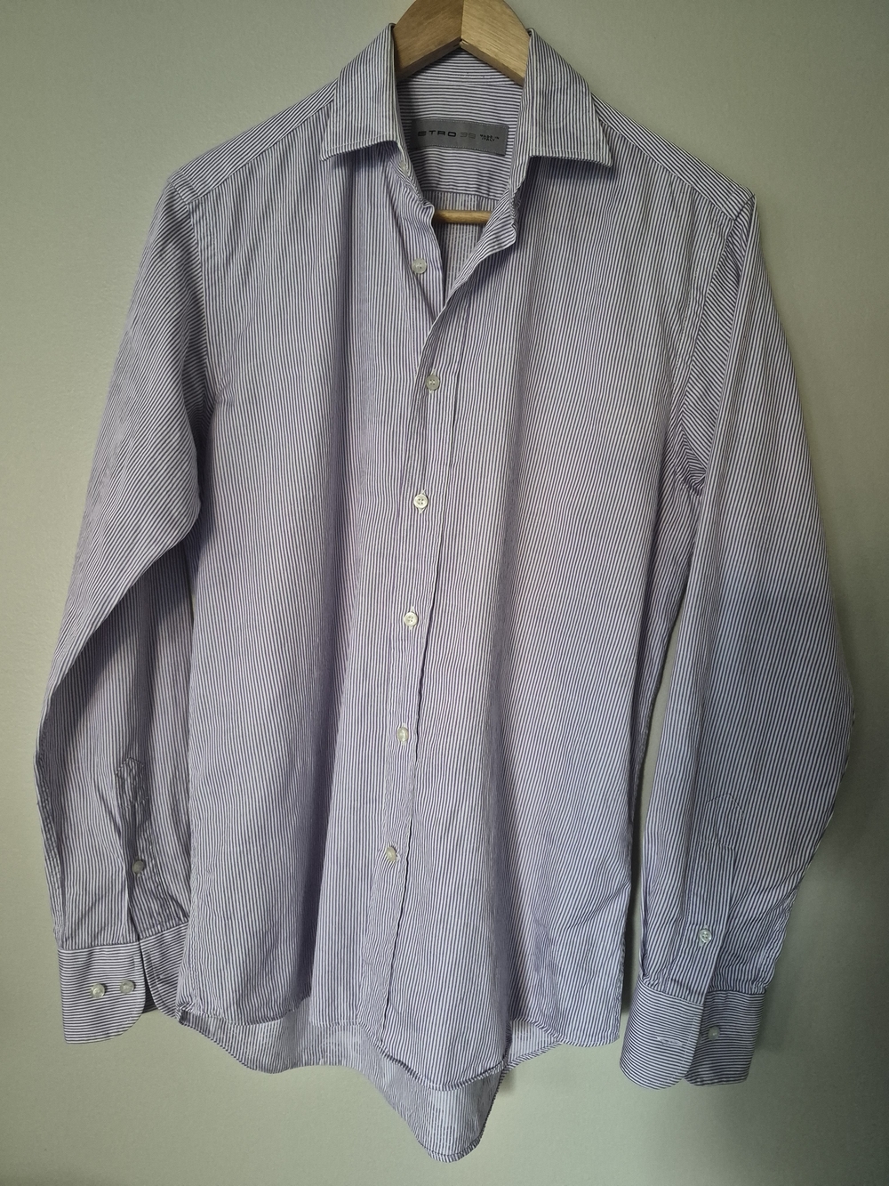 Etro 33 Made in Italy Purple Stripe 100% Cotton Dress Shirt Men's
